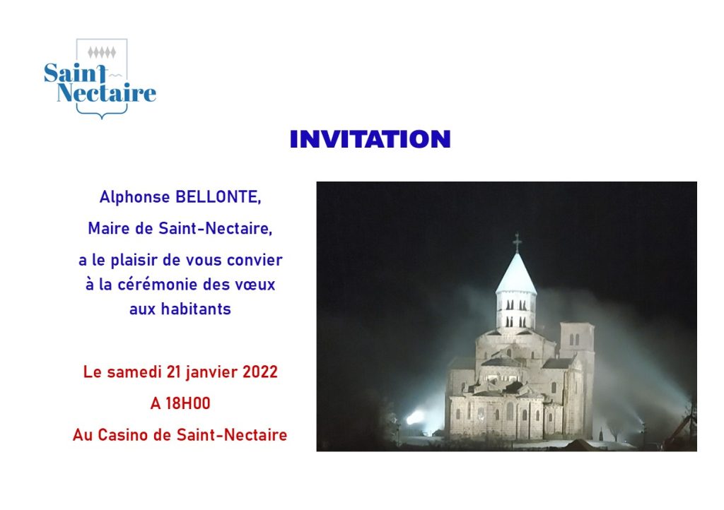 Vœux du Maire aux habitants de SaintNectaire SaintNectaire (63)